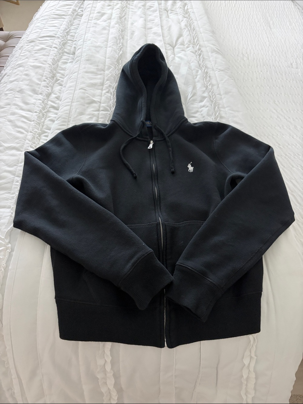 Polo by Ralph Lauren Black Full-Zip Hoodie with Embroidered Pony